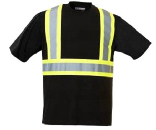 Safety 100% Cotton Short Sleeve T-Shirt with 4" Contrasting Stripes